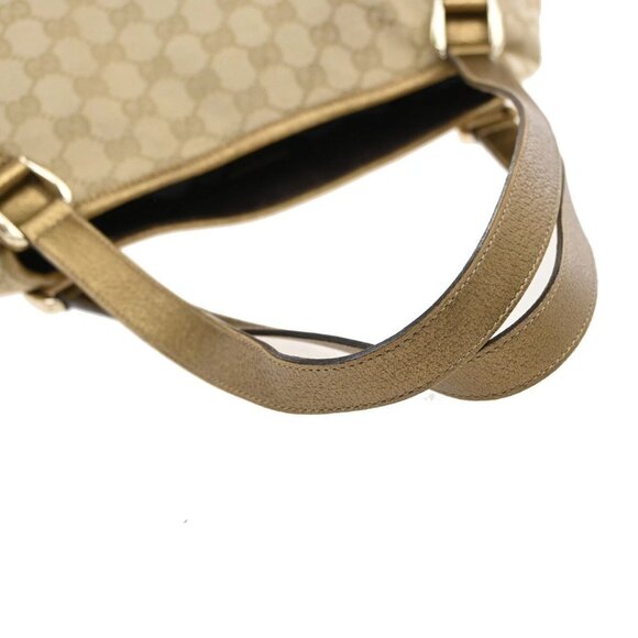 GUCCI Logo GG Pattern Shoulder Tote Bag Canvas Leather Brown Gold Italy 82EF170 - Picture 8 of 16